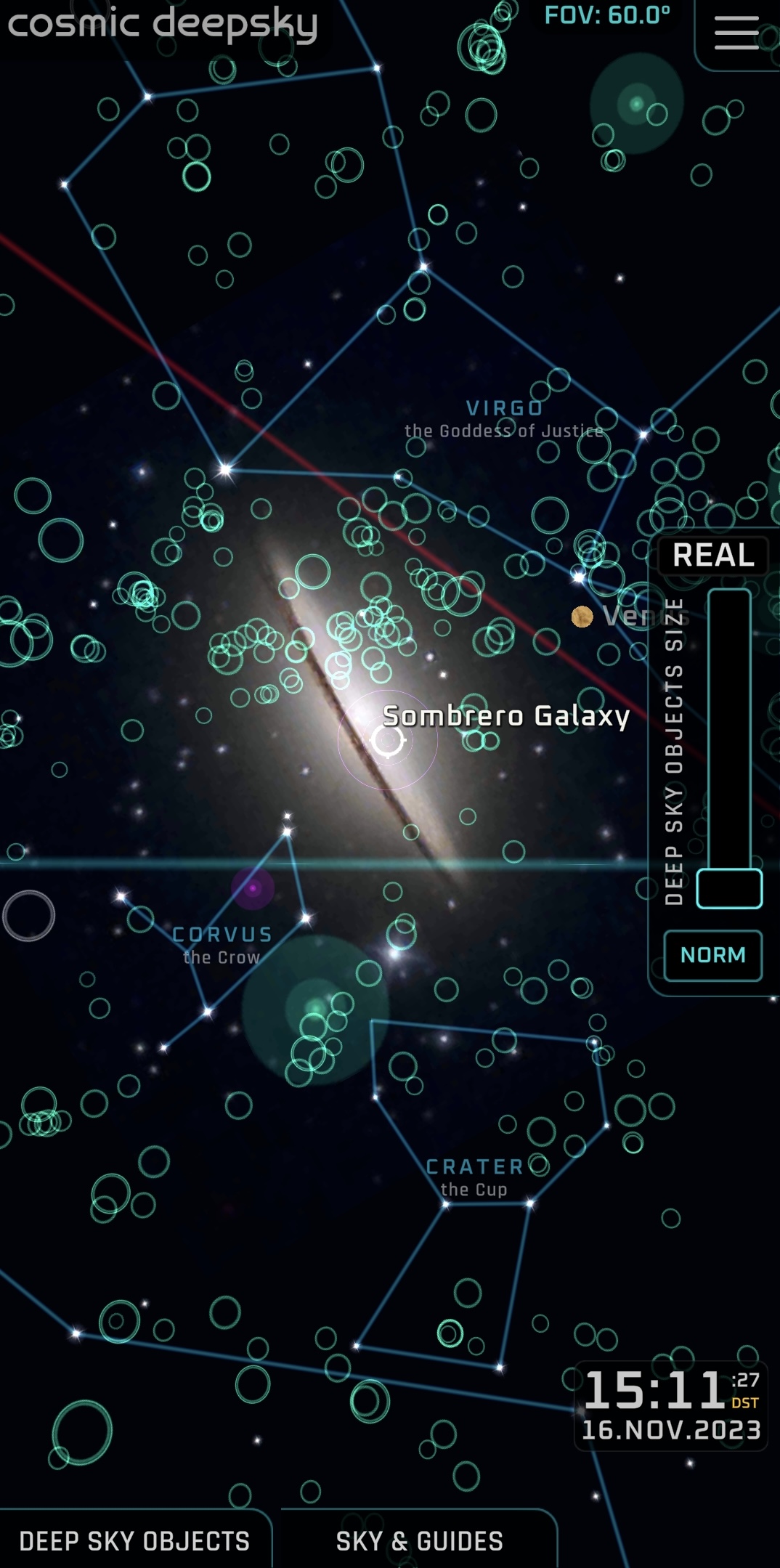 A distant galaxy made visible after scaling up objects in the sky