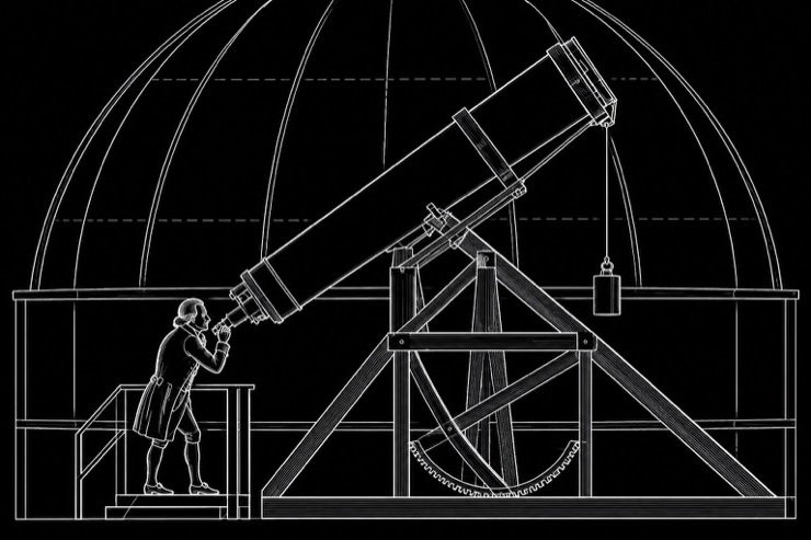19th-century astronomers cataloguing the night sky by hand