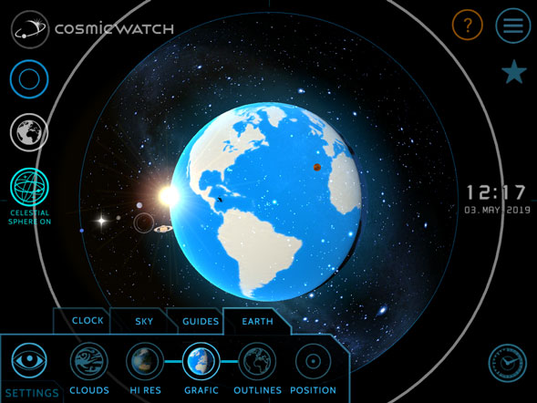 Cosmic watch search location