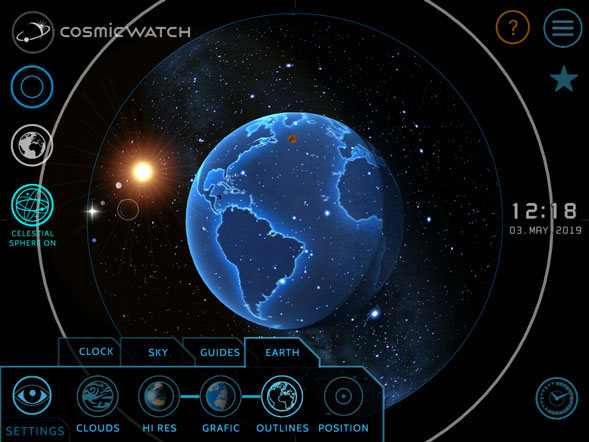 Cosmic watch search location