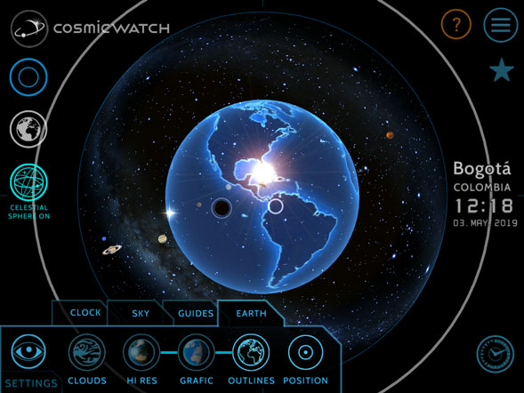 Cosmic watch search location