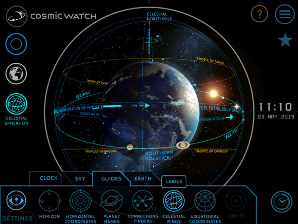 Cosmic watch search location