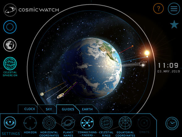 Cosmic watch search location