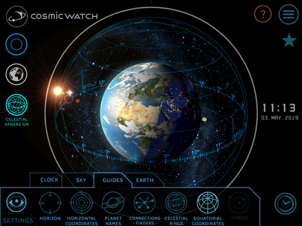 Cosmic watch search location