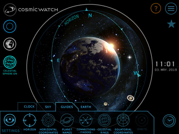 Cosmic watch search location