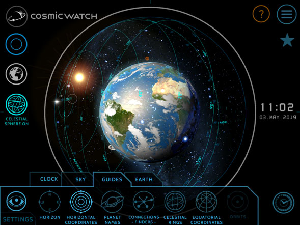 Cosmic watch search location