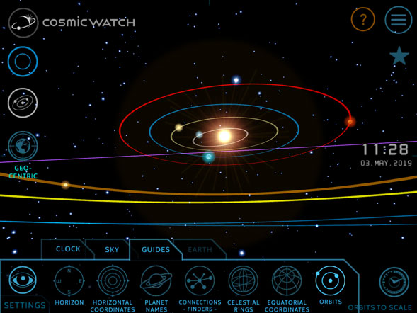 Cosmic watch search location