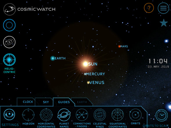 Cosmic watch search location