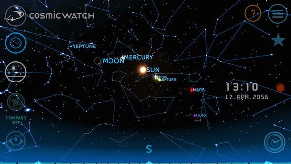 Cosmic watch search location