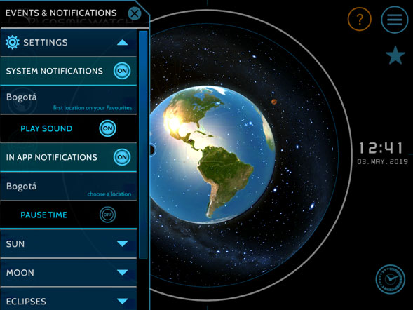 Cosmic watch search location