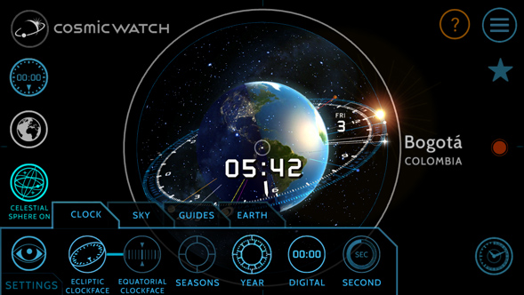 Cosmic watch search location