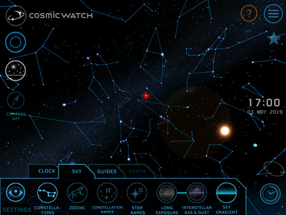 Cosmic watch search location