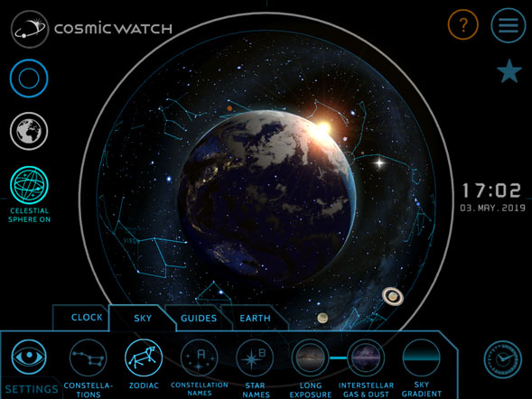 Cosmic watch search location